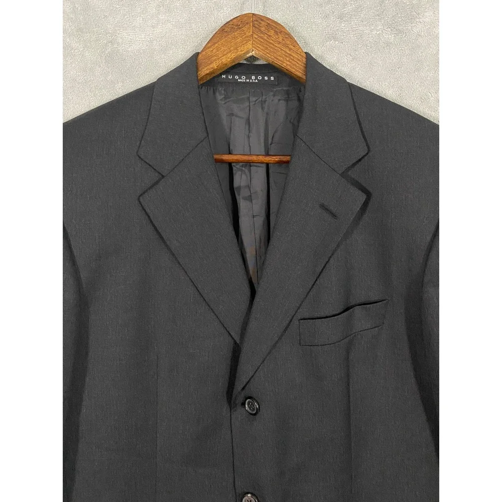 Hugo Boss Blazer Mens 40R Gray Angelico/Lucca US 3-Button Virgin Wool Sport Coat